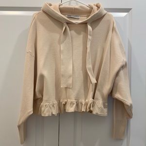 Zara cropped sweater with ruffle